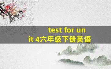 test for unit 4六年级下册英语